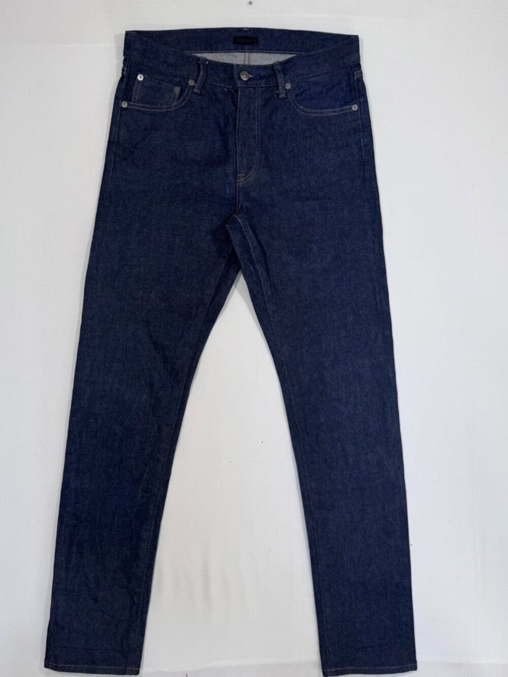 Uniqlo Selvedge Slim Straight Jeans Dark Indigo Men's 31x34 31x33 Tall Casual